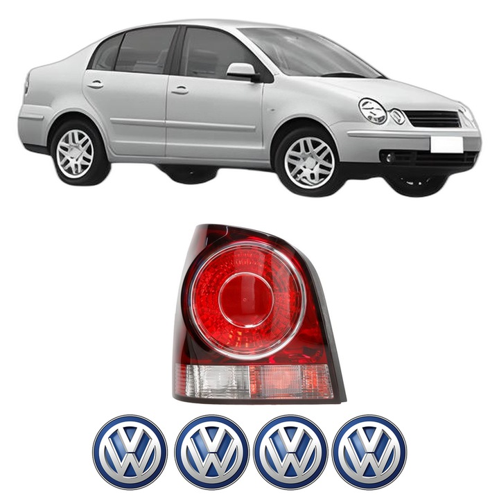 Lampa Stop Spate Stanga Volkswagen POLO IV Saloon (9A4, 9A2, 9N2, 9A6) din 2002-2012, Auto, TYC, 4x Stickere auto cu Volkswagen