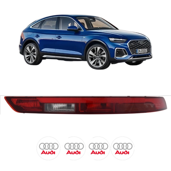 Lampa Stop Spate Stanga AUDI Q5 Sportback (FYT) din 2020-2021, Auto, TYC, 4x Stickere auto cu AUDI