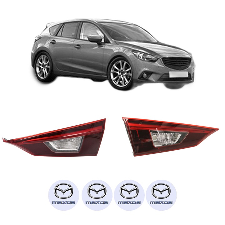 Set Stopuri Spate Stanga Dreapta MAZDA 3 (BM, BN) din 2013-2019, Auto, DEPO, 4x Stickere auto cu MAZDA