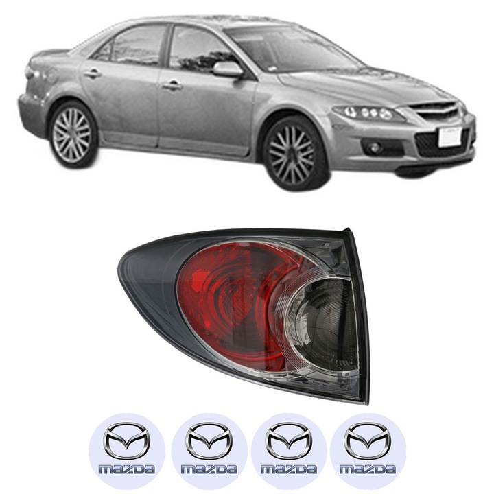 Lampa Stop Spate Stanga MAZDA 6 Hatchback (GG) din 2002-2007, Auto, TYC, 4x Stickere auto cu MAZDA