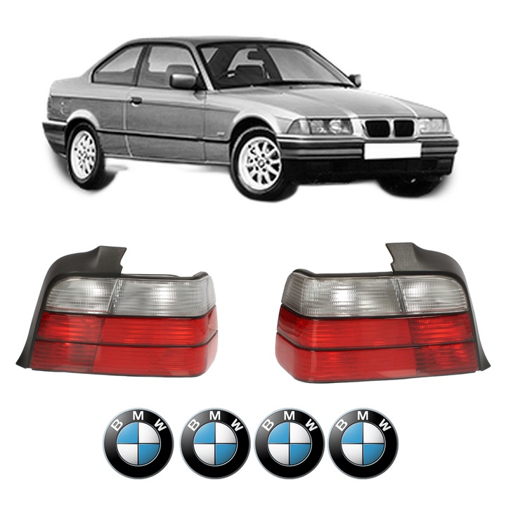 Set Stopuri Spate Stanga Dreapta BMW Seria 3 (E36) din 1990-1998, Auto, DEPO, 4x Stickere auto cu BMW