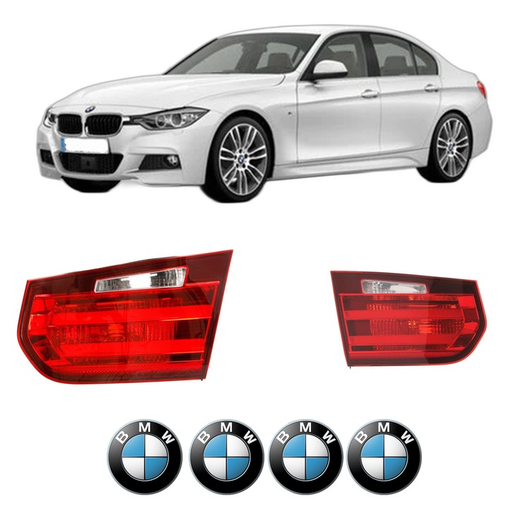 Set Stopuri Spate Stanga Dreapta BMW Seria 3 (F30, F80) din 2011-2018, Auto, DEPO, 4x Stickere auto cu BMW
