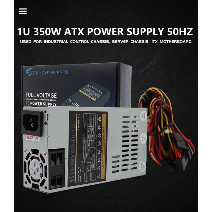Surse PC T.F.SKYWINDINTL 350W Flex ATX, 150x140x83mm, 24Pin, 164-264V, pentru masini POS si gaming