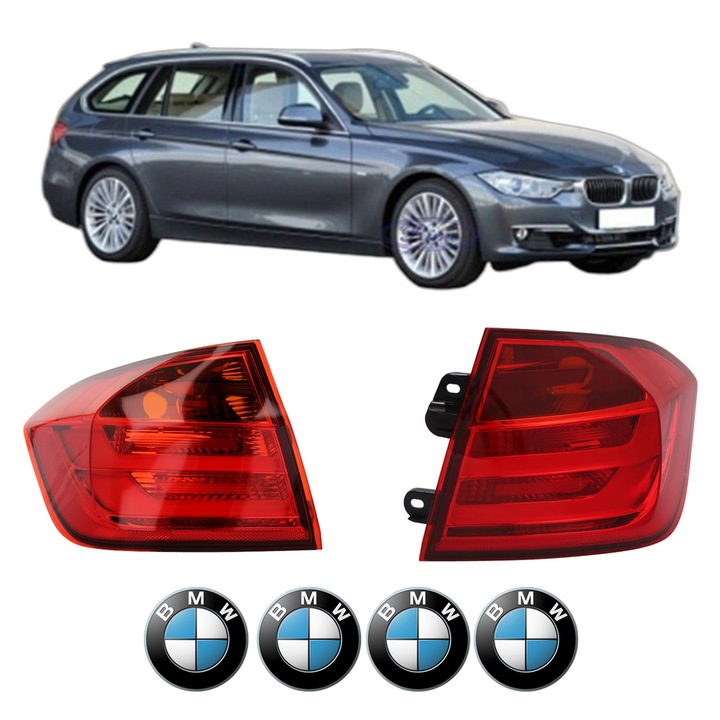 Set Stopuri Spate Stanga Dreapta BMW Seria 3 Touring (F31) din 2012-2019, Auto, TYC, 4x Stickere auto cu BMW
