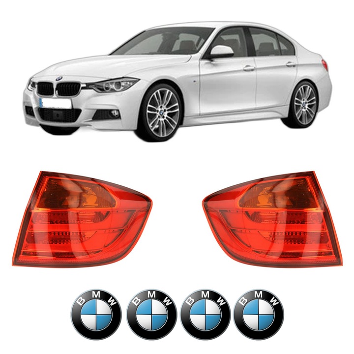 Set Stopuri Spate Stanga Dreapta BMW Seria 3 (F30, F80) din 2011-2018, Auto, DEPO, 4x Stickere auto cu BMW