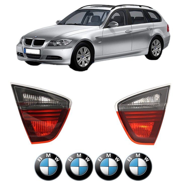 Set Stopuri Spate Stanga Dreapta BMW Seria 3 Touring (E91) din 2004-2012, Auto, TYC, 4x Stickere auto cu BMW