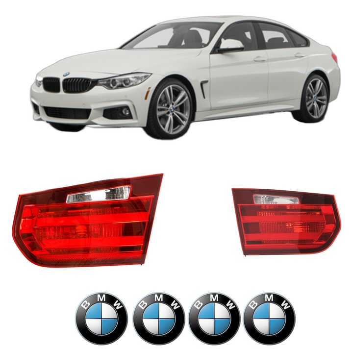 Set Stopuri Spate Stanga Dreapta BMW Seria 3 Gran Turismo (F34) din 2012-2018, Auto, DEPO, 4x Stickere auto cu BMW