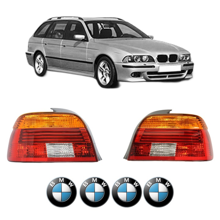 Set Stopuri Spate Stanga Dreapta BMW Seria 5 Touring (E39) din 1996-2004, Auto, TYC, 4x Stickere auto cu BMW