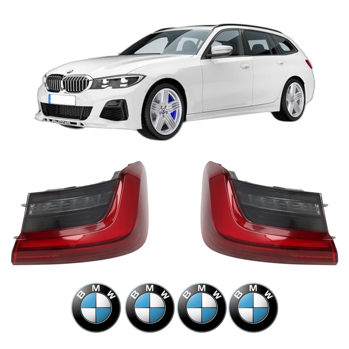 Set Stopuri Spate Stanga Dreapta BMW Seria 3 Touring Van (G21) din 2019-2022, Auto, DEPO, 4x Stickere auto cu BMW