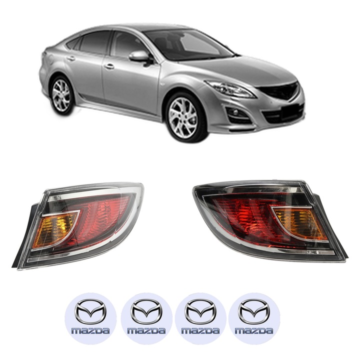 Set Stopuri Spate Stanga Dreapta MAZDA 6 Saloon (GH) din 2007-2013, Auto, DEPO, 4x Stickere auto cu MAZDA