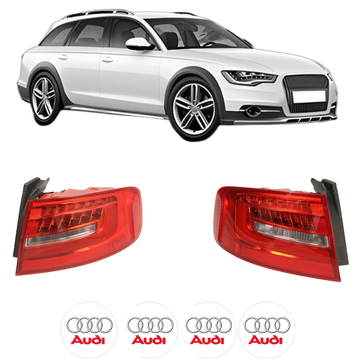 Set Stopuri Spate Stanga Dreapta AUDI A4 Allroad B8 (8KH) din 2009-2016, Auto, DEPO, 4x Stickere auto cu AUDI