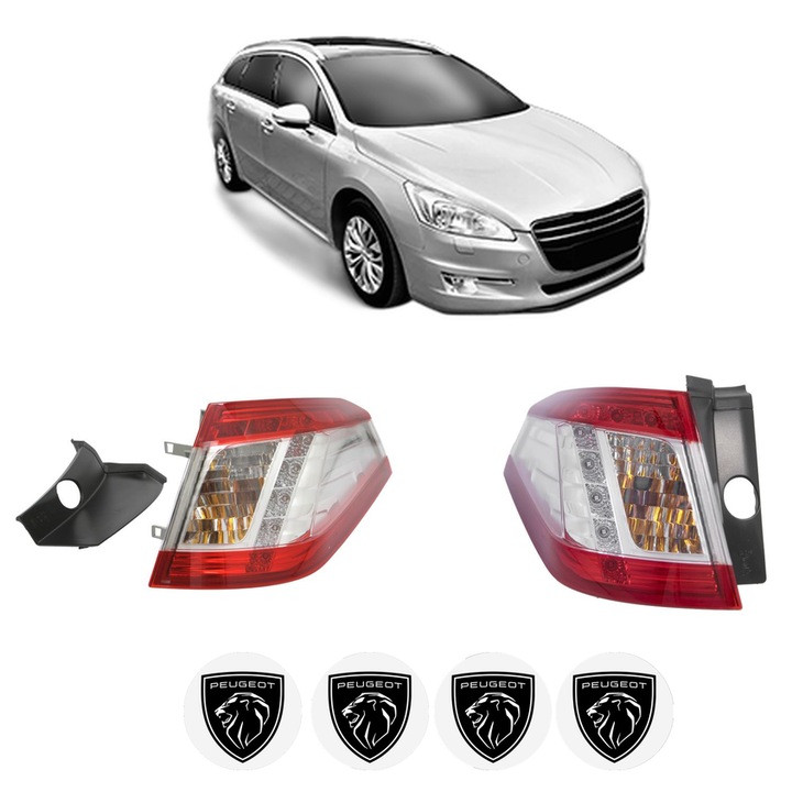 Set Stopuri Spate Stanga Dreapta PEUGEOT 508 SW Estate Van (8E_) din 2011-2018, Auto, DEPO, 4x Stickere auto cu PEUGEOT