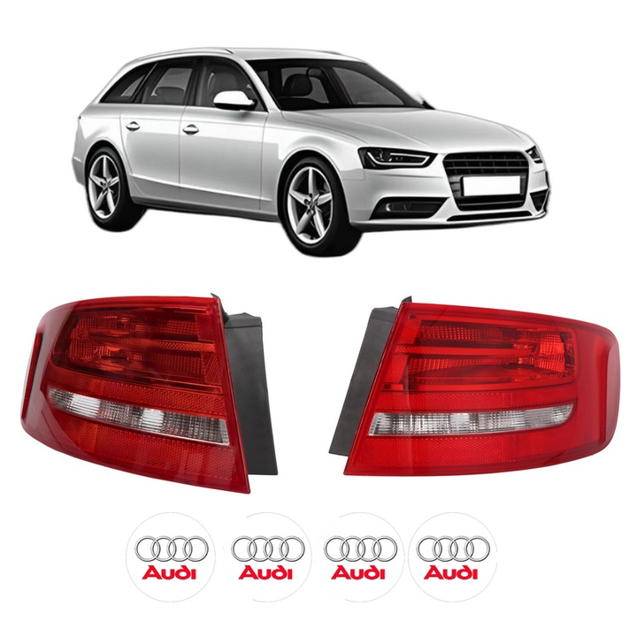 Set Stopuri Spate Stanga Dreapta AUDI A4 B8 Avant (8K5) din 2007-2015, Auto, TYC, 4x Stickere auto cu AUDI