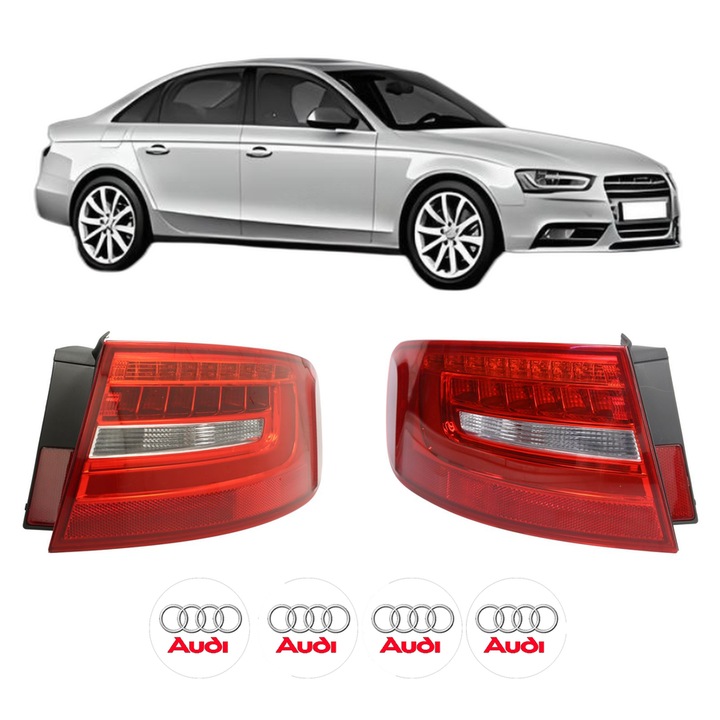 Set Stopuri Spate Stanga Dreapta AUDI A4 B8 (8K2) din 2007-2015, Auto, DEPO, 4x Stickere auto cu AUDI