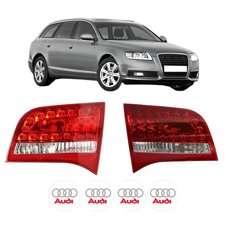 Set Stopuri Spate Stanga Dreapta AUDI A6 C6 Avant (4F5) din 2004-2011, Auto, DEPO, 4x Stickere auto cu AUDI