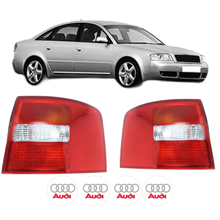 Set Stopuri Spate Stanga Dreapta AUDI A6 C5 (4B2, 4B4) din 1997-2005, Auto, DEPO, 4x Stickere auto cu AUDI