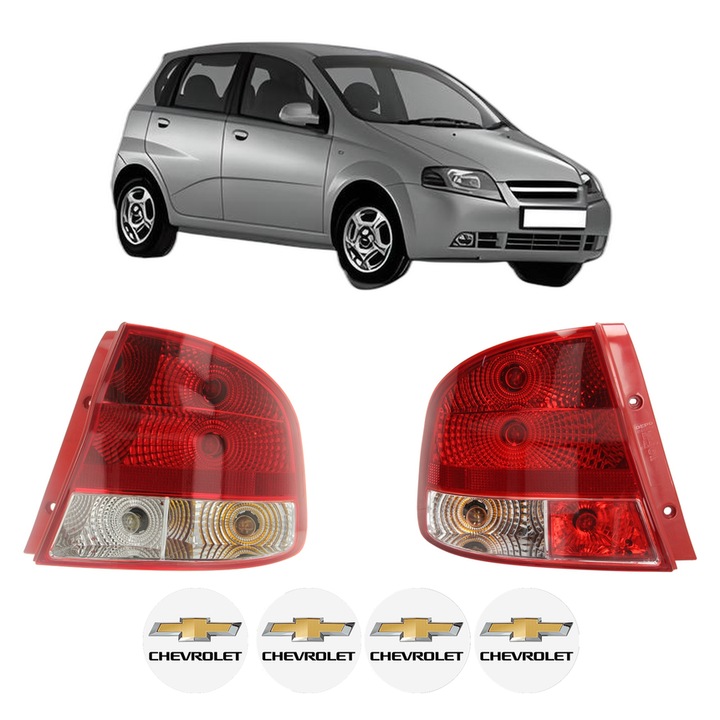 Set Stopuri Spate Stanga Dreapta CHEVROLET AVEO / KALOS Hatchback (T200) din 2003-2008, Auto, DEPO, 4x Stickere auto cu CHEVROLET