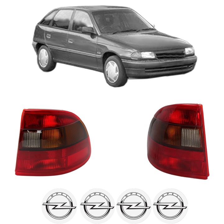 Set Stopuri Spate Stanga Dreapta OPEL ASTRA F CLASSIC Hatchback (T92) din 1998-2002, Auto, DEPO, 4x Stickere auto cu OPEL