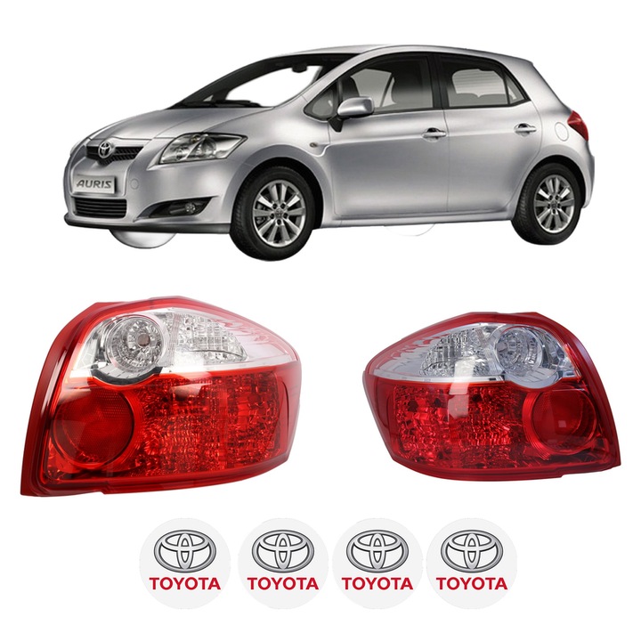 Set Stopuri Spate Stanga Dreapta TOYOTA AURIS (_E15_) din 2006-2012, Auto, DEPO, 4x Stickere auto cu TOYOTA