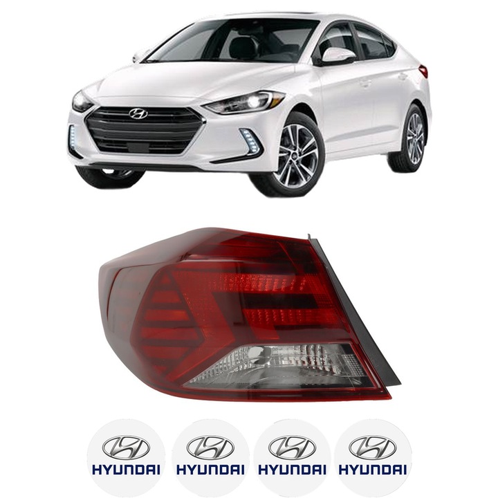 Lampa Stop Spate Stanga HYUNDAI ELANTRA VI Saloon (AD, ADA) din 2015-2020, Auto, DEPO, 4x Stickere auto cu HYUNDAI