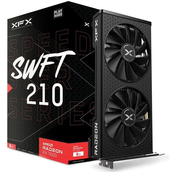 Placa video XFX Speedster SWFT 210 AMD Radeon™ RX 7600 Core Edition, 8GB GDDR6, 128-bit