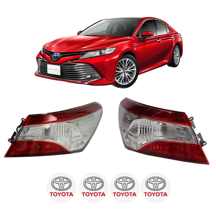 Set Stopuri Spate Stanga Dreapta TOYOTA CAMRY (_V7_, _VA7_, _VH7_) din 2017, Auto, DEPO, 4x Stickere auto cu TOYOTA
