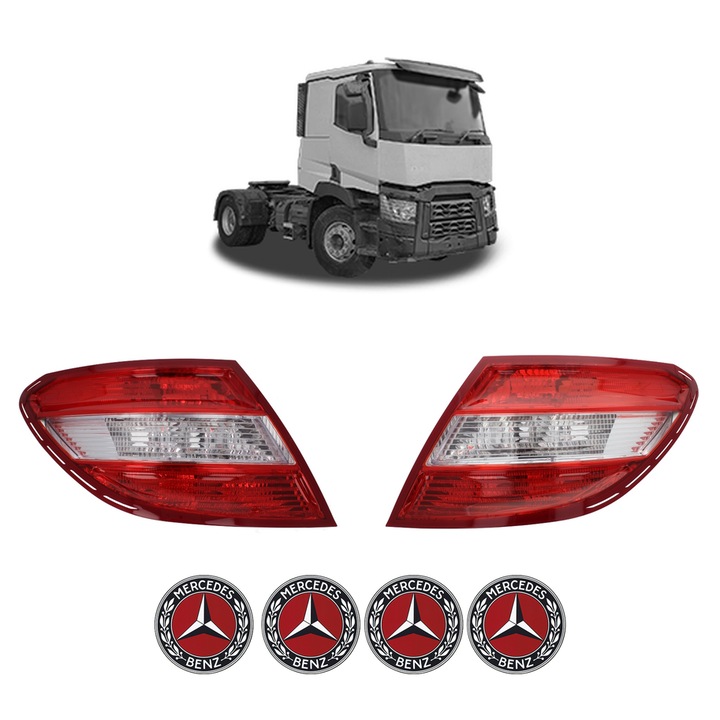 Set Stopuri Spate Stanga Dreapta MERCEDES-BENZ C din 1993-2021, Auto, TYC, 4x Stickere auto cu MERCEDES-BENZ