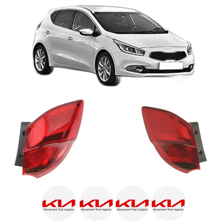 Set Stopuri Spate Stanga Dreapta KIA CEE'D (JD) din 2012-2018, Auto, DEPO, 4x Stickere auto cu KIA