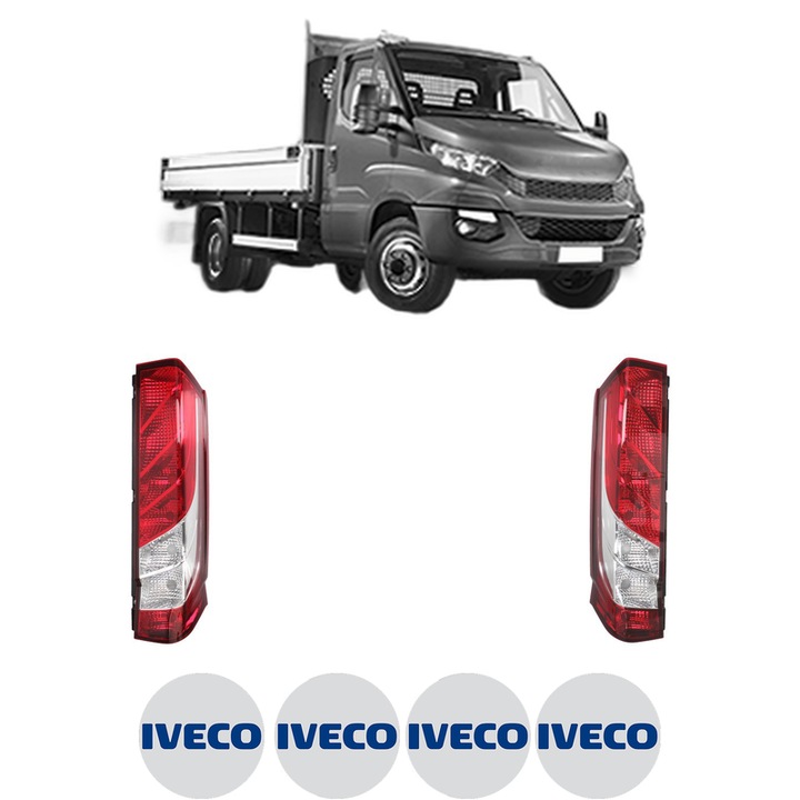 Set Stopuri Spate Stanga Dreapta IVECO DAILY VI Platform/Chassis din 2014-2021, Auto, DEPO, 4x Stickere auto cu IVECO