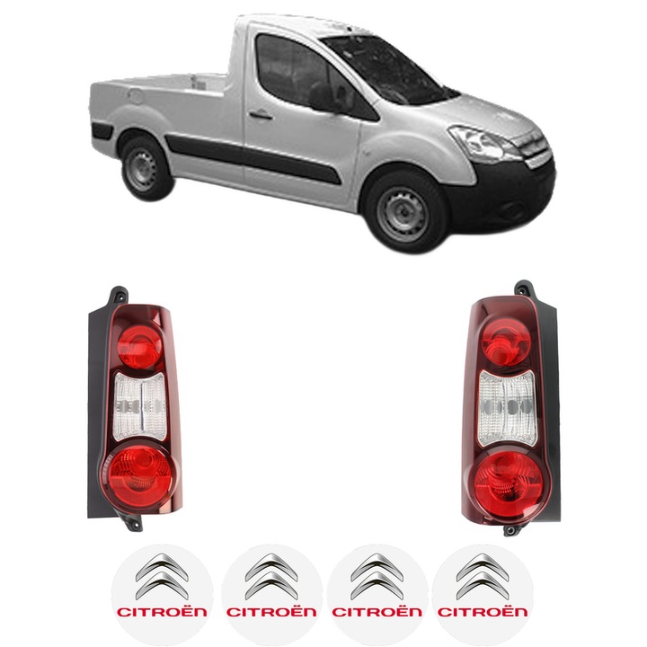Set Stopuri Spate Stanga Dreapta CITROEN BERLINGO Platform/Chassis (B9) din 2008-2021, Auto, DEPO, 4x Stickere auto cu CITROEN
