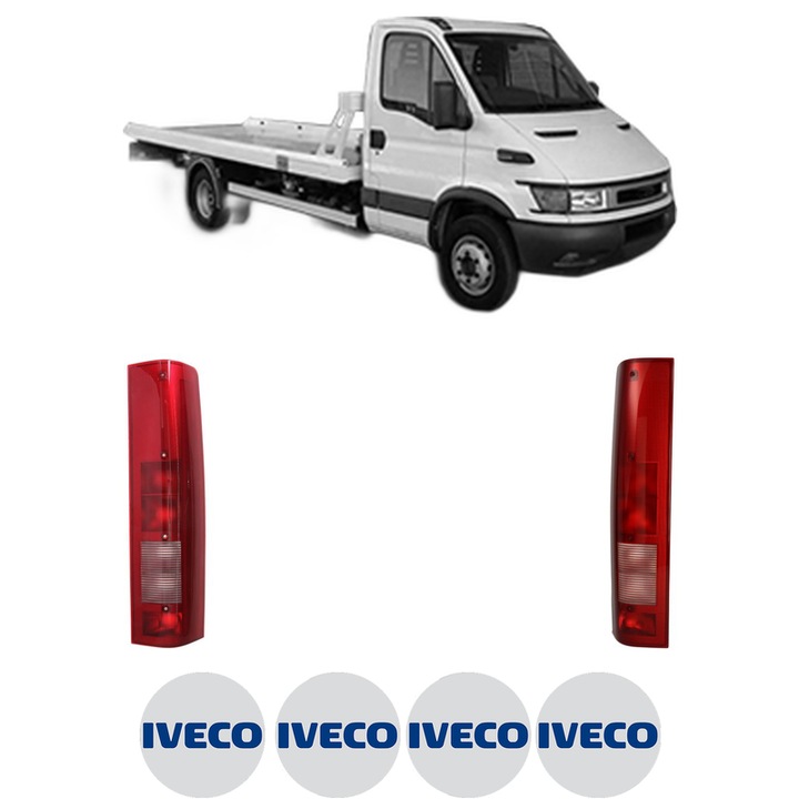 Set Stopuri Spate Stanga Dreapta IVECO DAILY III Platform/Chassis din 1999-2006, Auto, DEPO, 4x Stickere auto cu IVECO