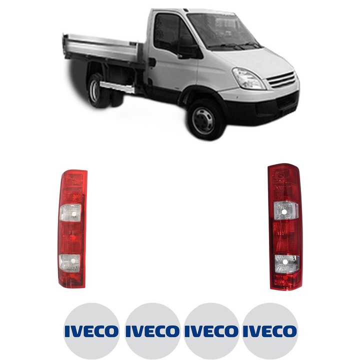 Set Stopuri Spate Stanga Dreapta IVECO DAILY IV Platform/Chassis din 2006-2011, Auto, TYC, 4x Stickere auto cu IVECO