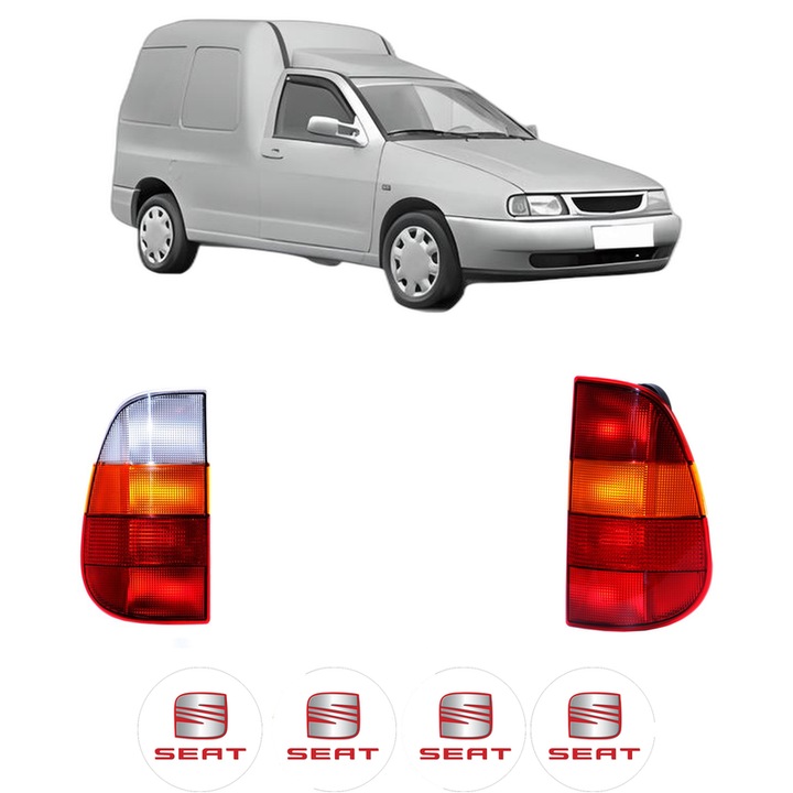 Set Stopuri Spate Stanga Dreapta SEAT INCA (6K9) din 1995-2003, Auto, DEPO, 4x Stickere auto cu SEAT