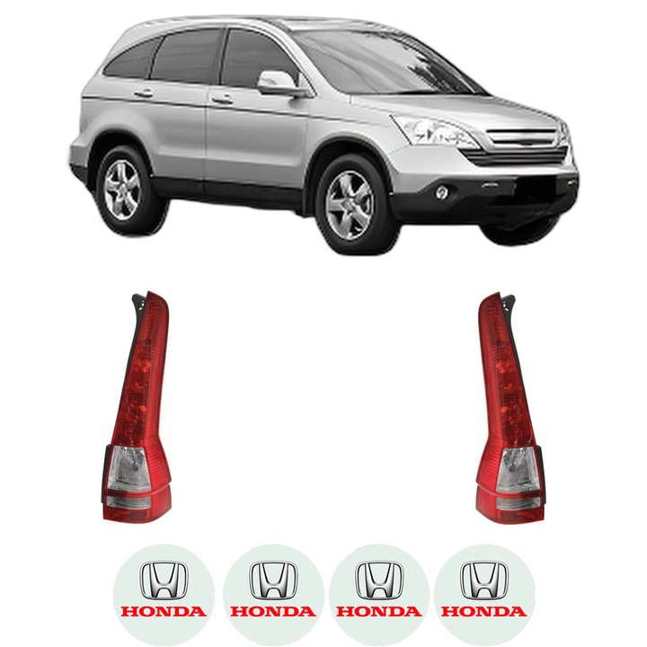 Set Stopuri Spate Stanga Dreapta HONDA CR-V III (RE_) din 2006-2012, Auto, DEPO, 4x Stickere auto cu HONDA