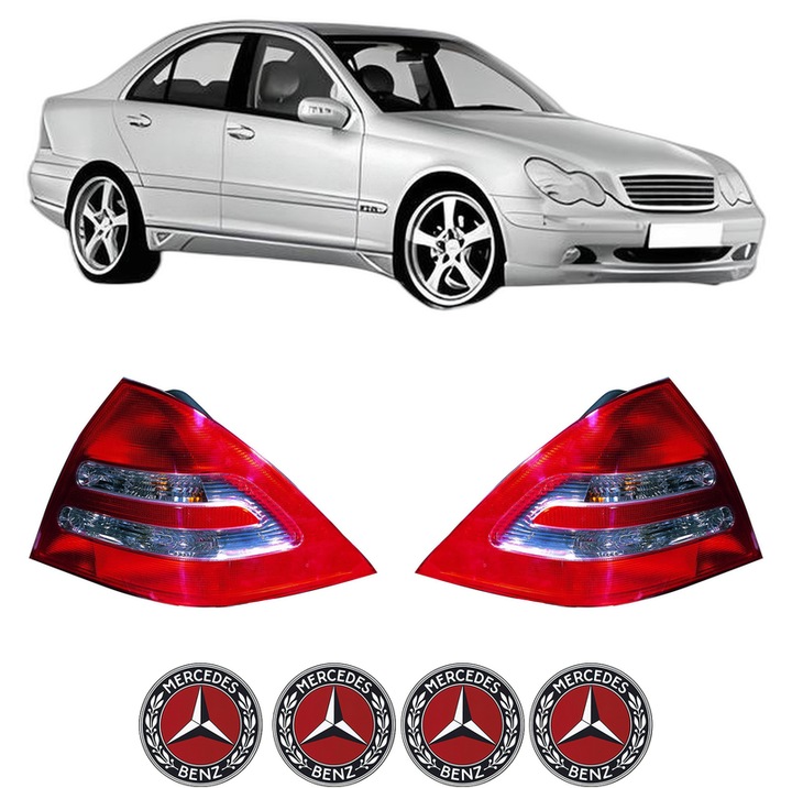Set Stopuri Spate Stanga Dreapta MERCEDES-BENZ C-CLASS (W203) din 2000-2007, Auto, DEPO, 4x Stickere auto cu MERCEDES-BENZ