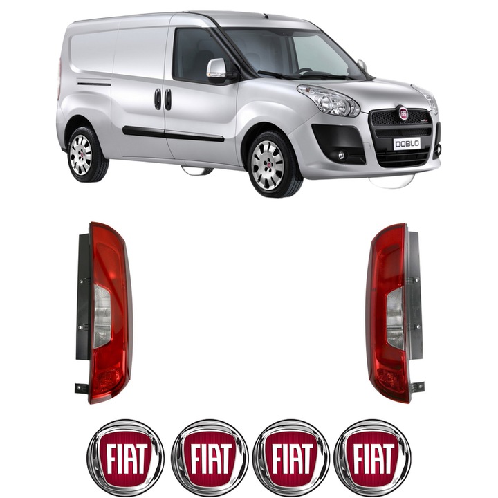 Set Stopuri Spate Stanga Dreapta FIAT DOBLO Bus (263_) din 2010-2023, Auto, DEPO, 4x Stickere auto cu FIAT