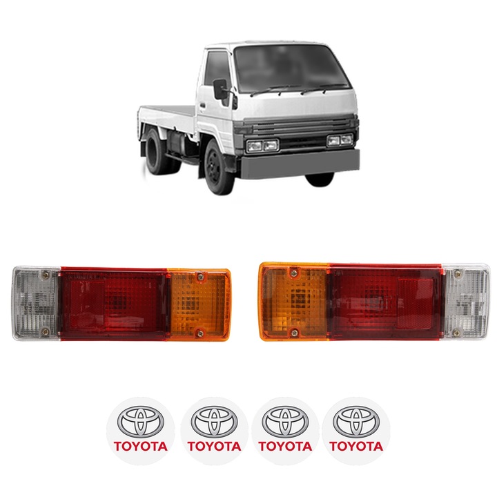 Set Stopuri Spate Stanga Dreapta TOYOTA DYNA 200 Platform/Chassis din 1985-2002, Auto, DEPO, 4x Stickere auto cu TOYOTA