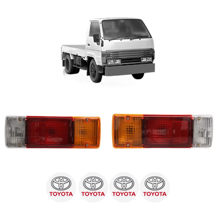 Set Stopuri Spate Stanga Dreapta TOYOTA DYNA Platform/Chassis (LH8_) din 1987-1995, Auto, DEPO, 4x Stickere auto cu TOYOTA