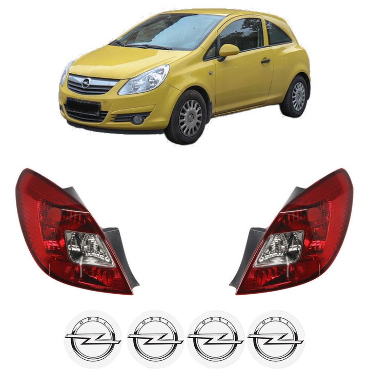 Set Stopuri Spate Stanga Dreapta OPEL CORSA D Hatchback Van (S07) din 2006-2014, Auto, TYC, 4x Stickere auto cu OPEL