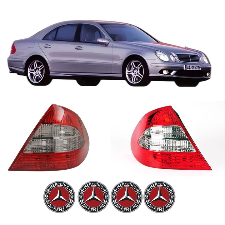 Set Stopuri Spate Stanga Dreapta MERCEDES-BENZ E-CLASS (W211) din 2002-2008, Auto, DEPO, 4x Stickere auto cu MERCEDES-BENZ