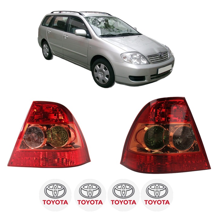 Set Stopuri Spate Stanga Dreapta TOYOTA COROLLA Estate (_E12_) din 2002-2007, Auto, DEPO, 4x Stickere auto cu TOYOTA