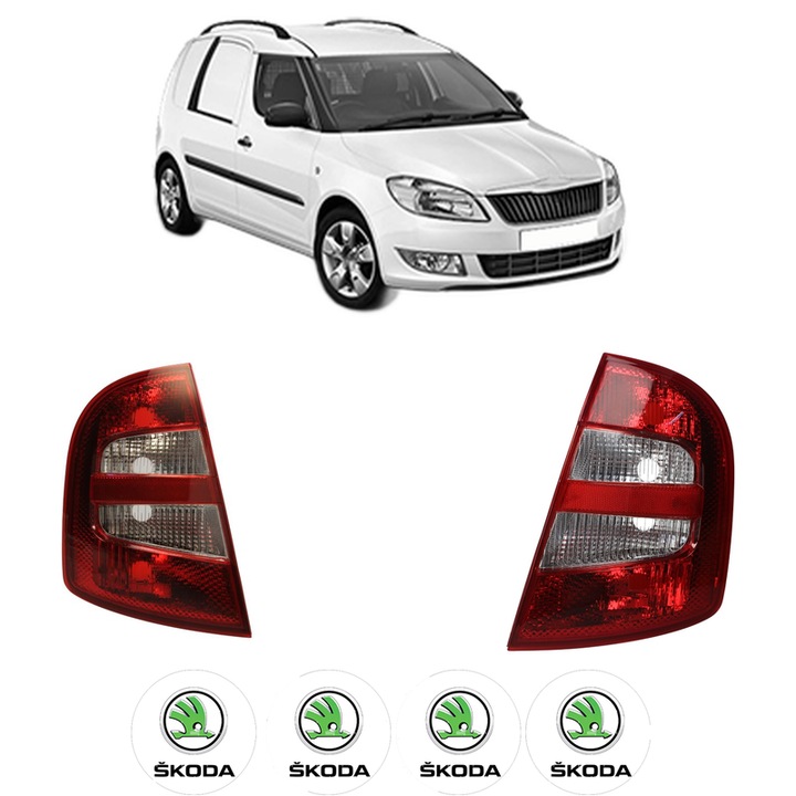 Set Stopuri Spate Stanga Dreapta SKODA FABIA I Praktik (6Y5) din 2000-2007, Auto, TYC, 4x Stickere auto cu SKODA