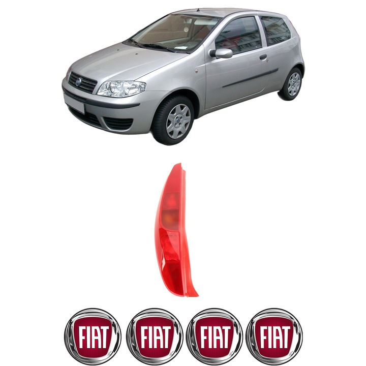 Lampa Stop Spate Stanga FIAT PUNTO Hatchback Van (188_) din 2000-2009, Auto, DEPO, 4x Stickere auto cu FIAT