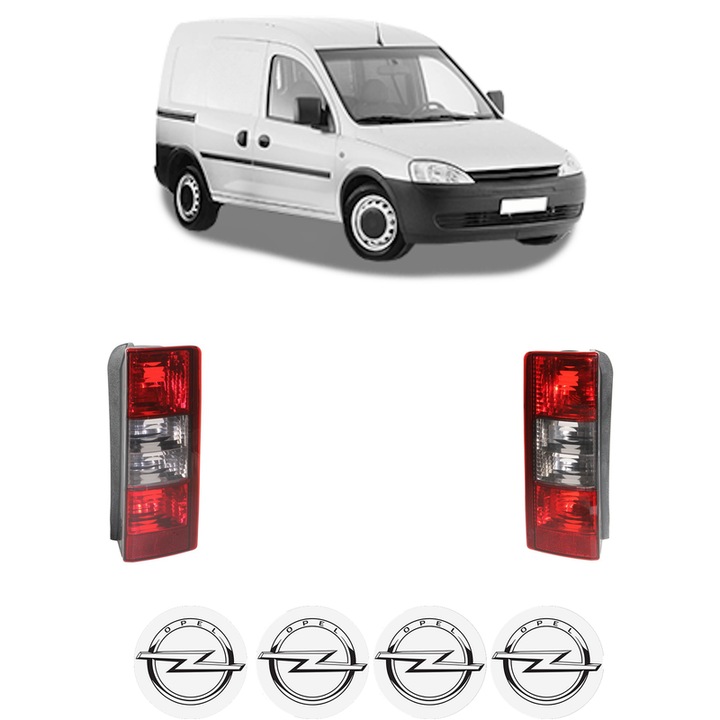 Set Stopuri Spate Stanga Dreapta OPEL COMBO Box Body/MPV din 2001-2012, Auto, DEPO, 4x Stickere auto cu OPEL