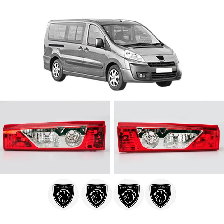 Set Stopuri Spate Stanga Dreapta PEUGEOT EXPERT TEPEE (VF3X_) din 2007-2016, Auto, DEPO, 4x Stickere auto cu PEUGEOT