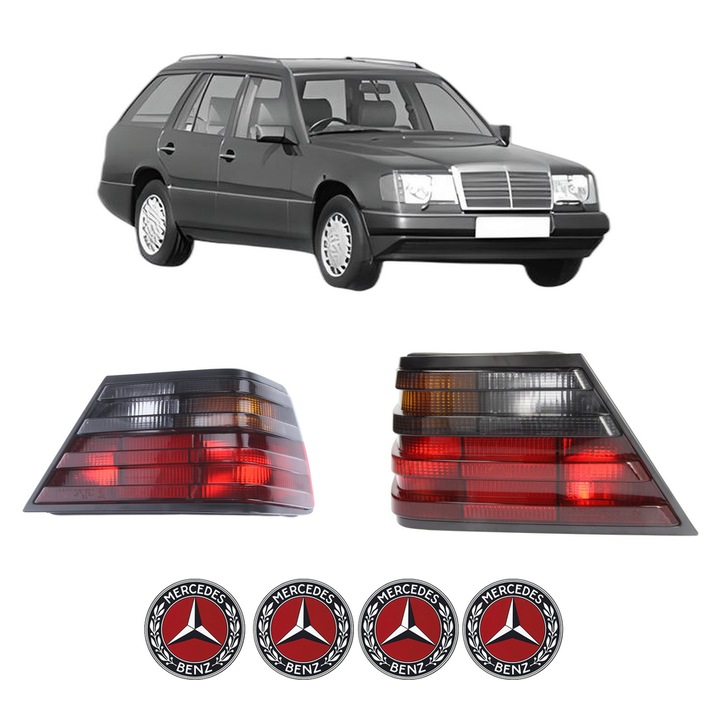 Set Stopuri Spate Stanga Dreapta MERCEDES-BENZ E-CLASS T-Model (S124) din 1993-1996, Auto, DEPO, 4x Stickere auto cu MERCEDES-BENZ