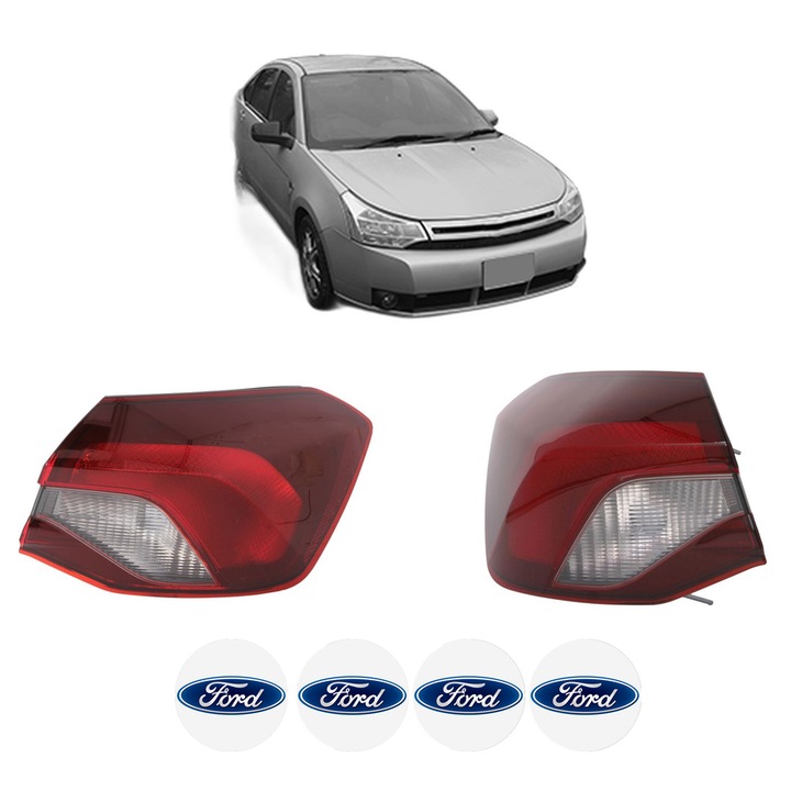Set Stopuri Spate Stanga Dreapta FORD FOCUS din 1998-2021, Auto, DEPO, 4x Stickere auto cu FORD