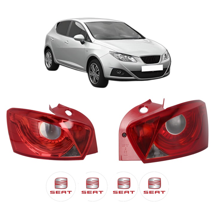 Set Stopuri Spate Stanga Dreapta SEAT IBIZA IV (6J5, 6P1) din 2008-2017, Auto, TYC, 4x Stickere auto cu SEAT