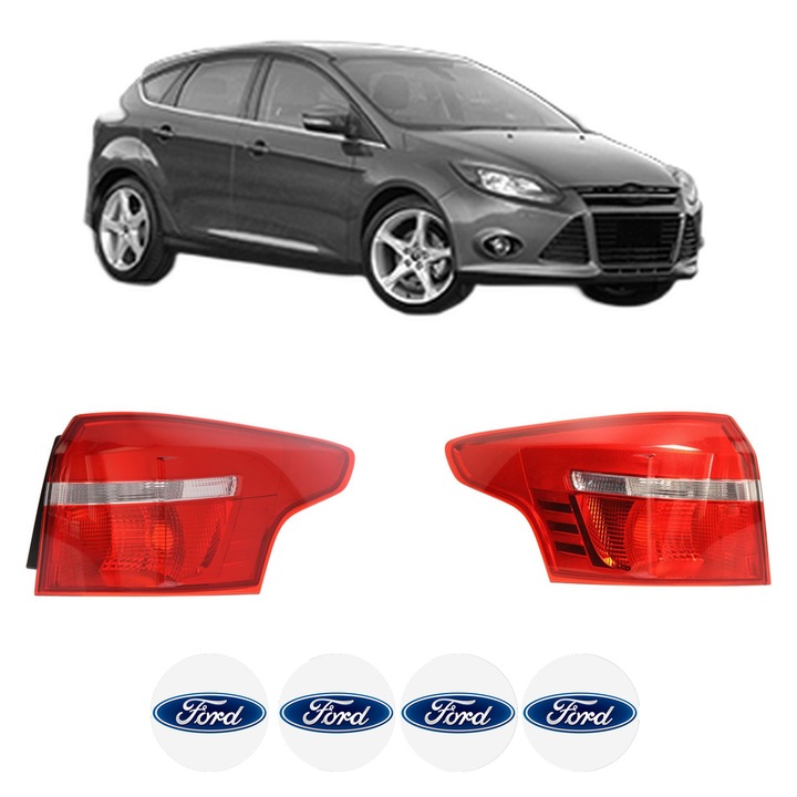 Set Stopuri Spate Stanga Dreapta FORD FOCUS III din 2010-2020, Auto, DEPO, 4x Stickere auto cu FORD