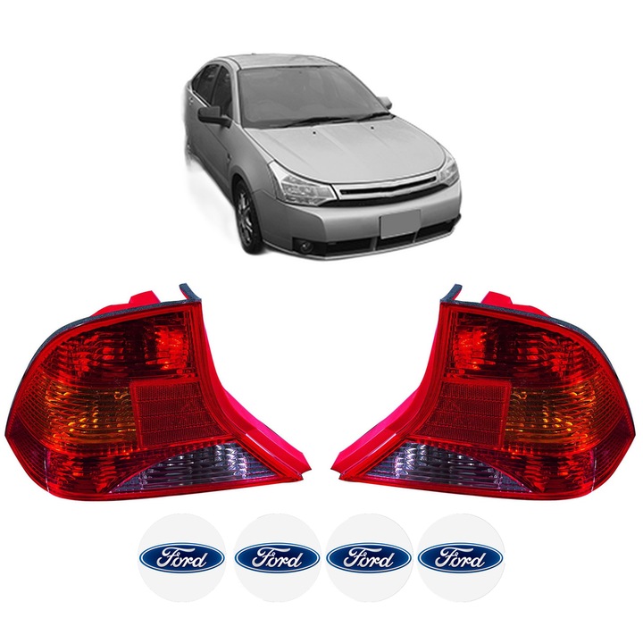 Set Stopuri Spate Stanga Dreapta FORD FOCUS din 1998-2021, Auto, DEPO, 4x Stickere auto cu FORD